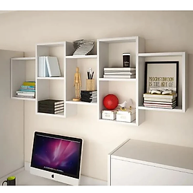 Kệ Gỗ Treo Tường 7 Ngăn Tundo CTKT518 KT 160x15x65cm