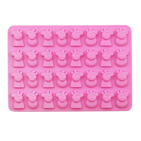 Khuôn silicon làm rau câu, kẹo dẻo chip chip , socola 32 heo con Peppa Cute - Mã số 1118