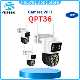 Camera IP Yoosee PTZ Ngoài Trời 2 Màn Hình 5MPX Xem Đêm Có Màu, Hỗ Trợ Đàm Thoại 2 Chiều Xoay 360 Độ - Hàng Chính Hãng