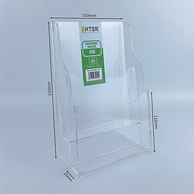 Khay đựng giấy, Hộc đựng tờ rơi, Kệ mica nhiều giấy 2 ngăn Enter C05 150x210mm A5 đứng 2mm