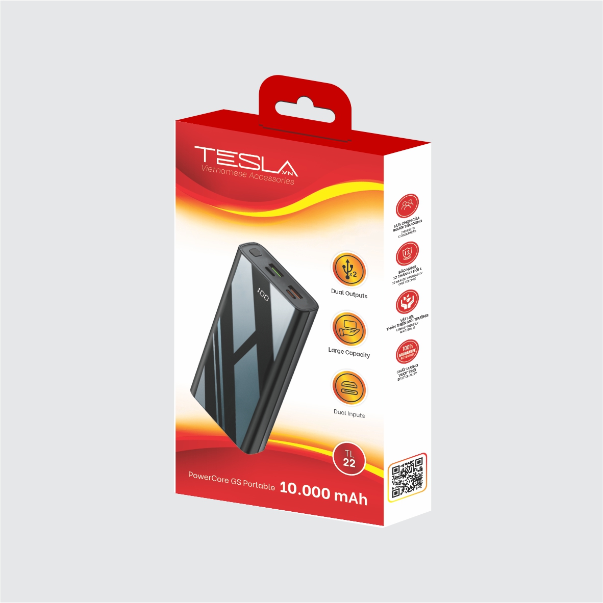 Pin sạc dự phòng hàng chính hãng TESLA TL22 màn hình Led 10.000mAh | Bảo hành 12 tháng 1 đổi 1 | Made in Việt Nam