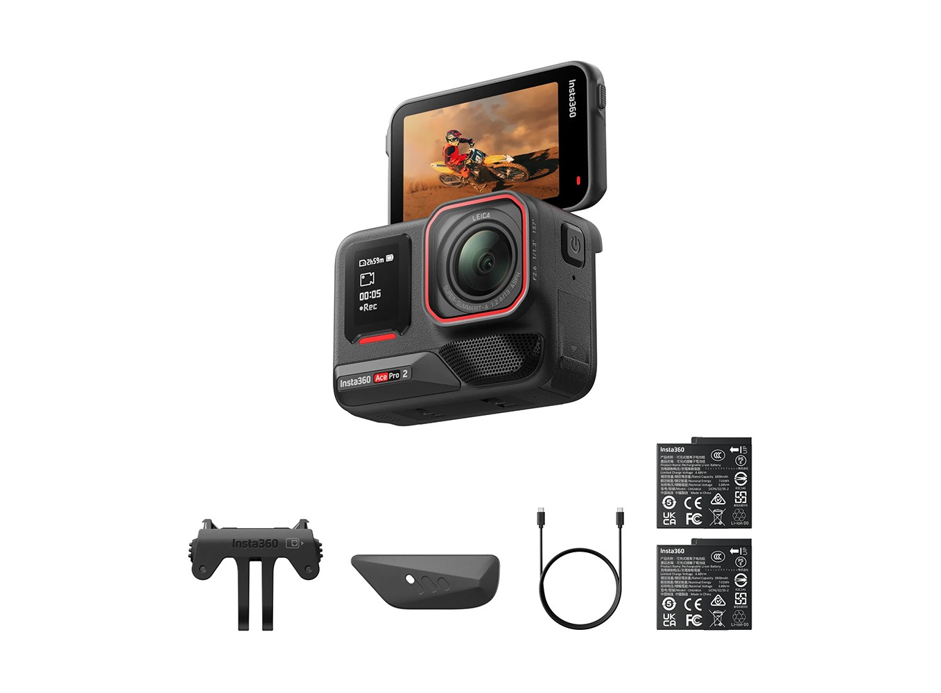 Action camera Insta360 Ace Pro 2 Battery Bundle - Hàng chính hãng