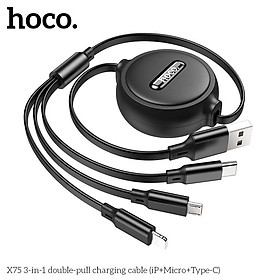 Dây Cáp Sạc 3 Đầu X75 – Hàng Chính Hãng 3 in 1 Lai ning – Micro – Type-C Dây Cáp Sạc Nhanh Pin Dự Phòng Tai Nghe Bluetooth