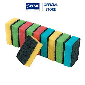 Xơ/mút rửa chén bát | JYSK Kaluka | bộ 10 chiếc | polyester/nylon | R6xD8xC3cm 