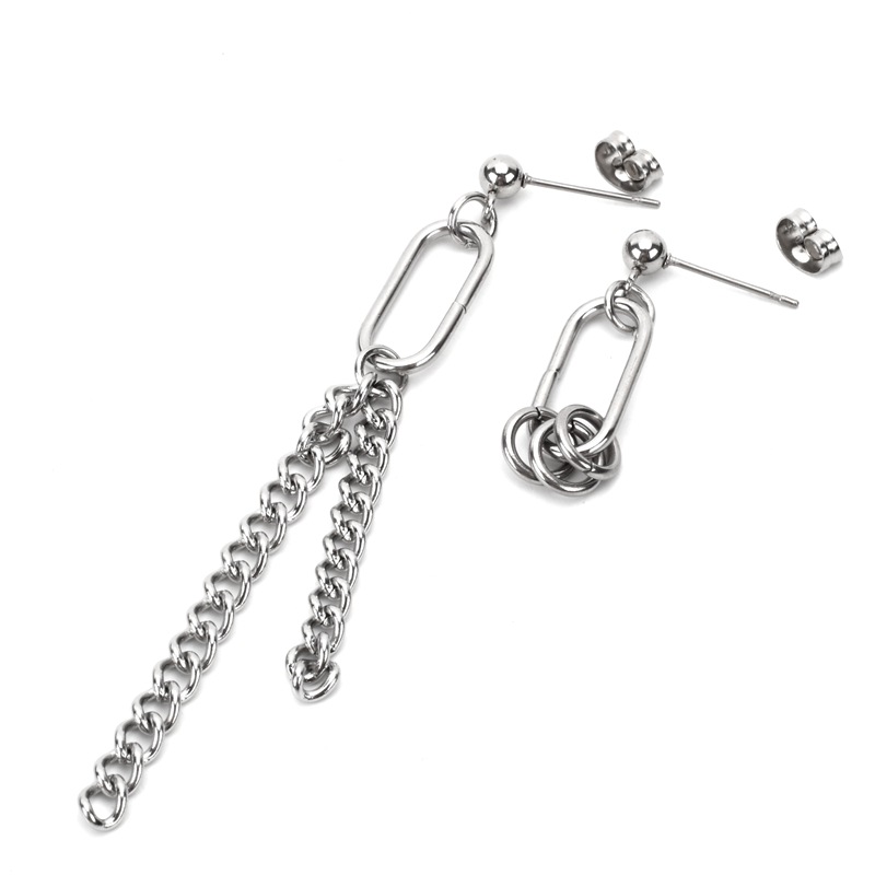 Khuyên tai unisex 1 đôi bất đối xứng