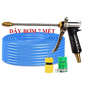 Bộ dây vòi xịt nước rửa xe, tưới cây . tăng áp 3 lần, loại 7m, 10m 206318 đầu đồng,cút,NỐI VÀNG+ tặng khăn phượt