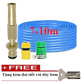 Bộ dây vòi xịt nước rửa xe, tưới cây . tăng áp 3 lần, loại 7m, 10m 206587 cút sập, + tặng đai