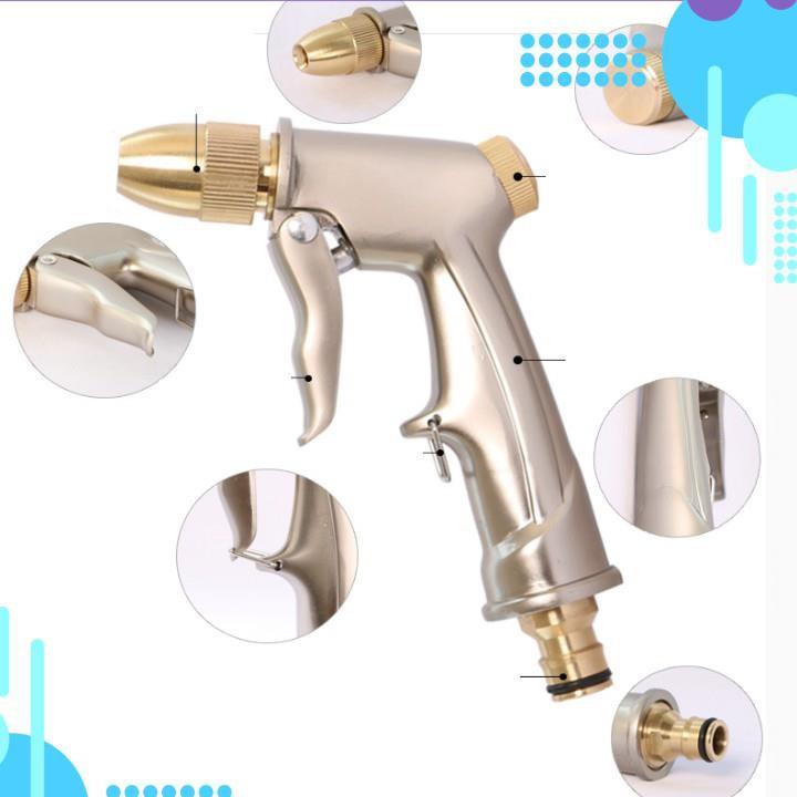 Bộ dây vòi xịt nước rửa xe, tưới cây . tăng áp 3 lần, loại 7m, 10m 206701-1 đầu đồng,cút đồng+ tặng túi đựng bút