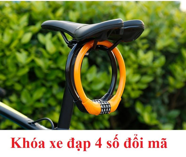 Khóa Xe Đạp 4 Mật Khẩu, Chống Trộm Di Động Vòng Cố Định Phụ Kiện Xe Đạp