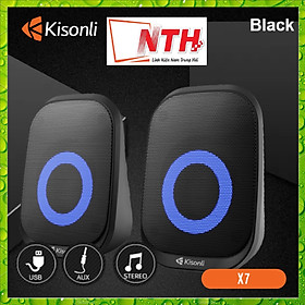 Loa vi tính 2.0 Kisonli X7 Black LED - JL -HÀNG CHÍNH HÃNG