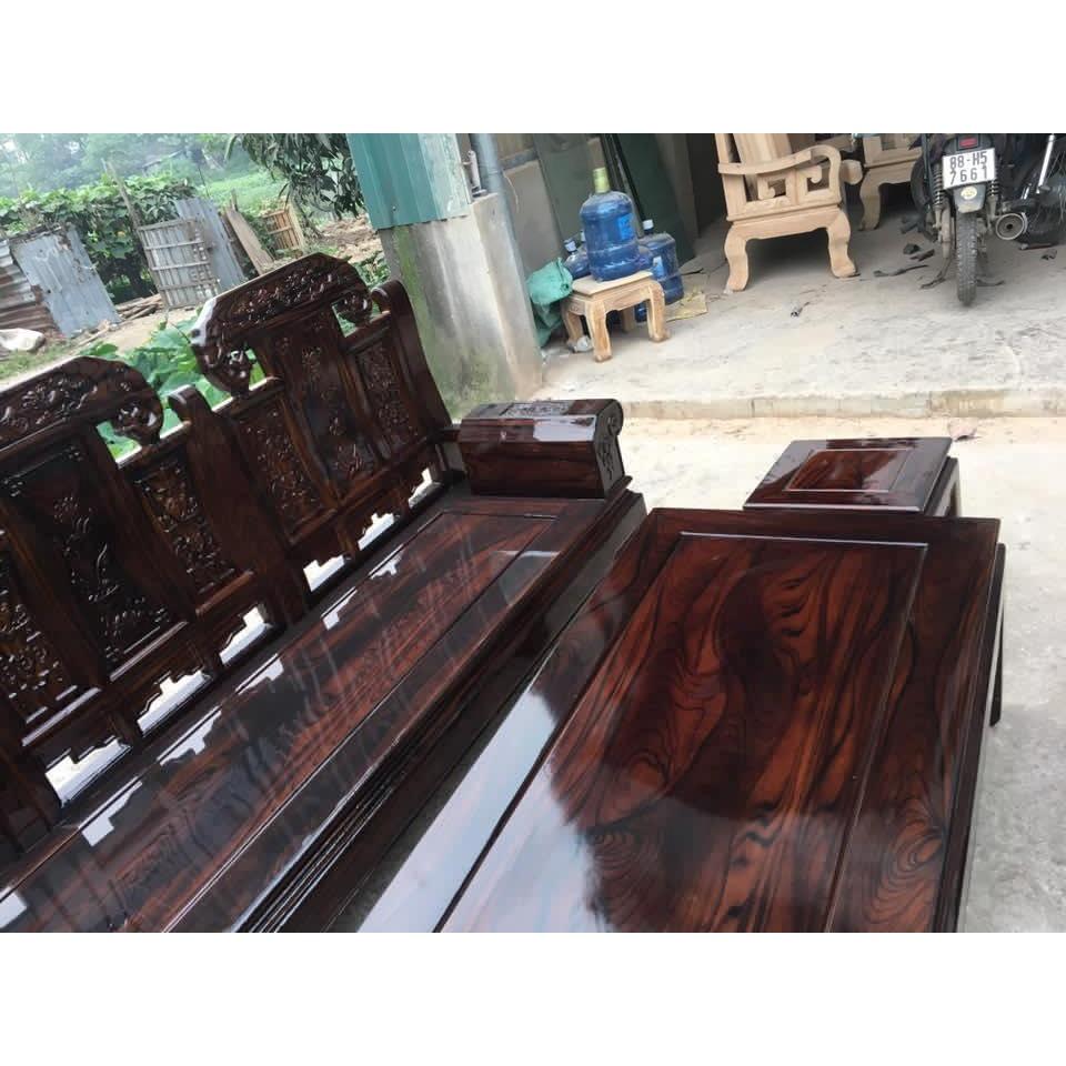 Bộ bàn ghế phòng khách âu á hộp trương voi gỗ sồi mỹ 2m2