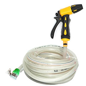 Vòi nước vòi phun nước rửa xe tưới cây tăng áp thông minh + bộ dây bơm nước cao cấp TLG  loạI 10m  (dây trắng) 319498