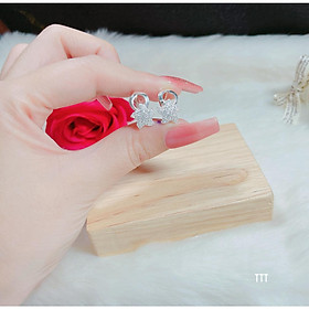 Bông tai bạc thời trang hình quạt sơn đen chất liệu bằng bạc s925 SA0715 - Bạc trang sức PKG