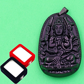 Mặt dây chuyền Thiên Thủ Thiên Nhãn đen 3.6 cm kèm hộp nhung