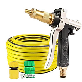 Rửa xe tưới cây Bộ dây và vòi xịt tăng áp lực nước 300% loại 25m cút nhựa,nối nhựa 206236