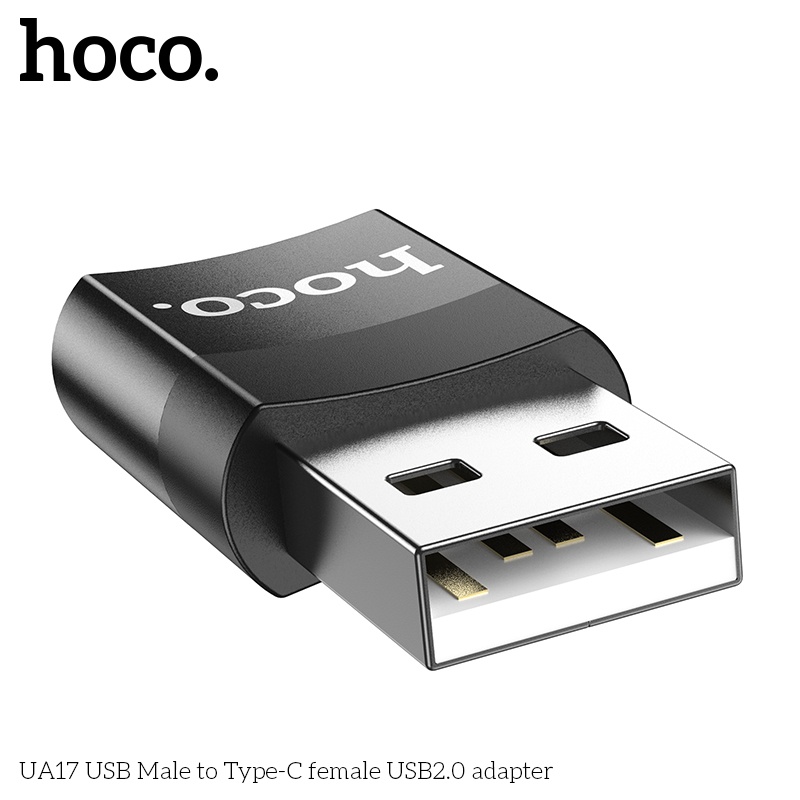 Đầu chuyển usb sang type c, bộ chuyển đổi usb type c UA17 - Hàng chính hãng