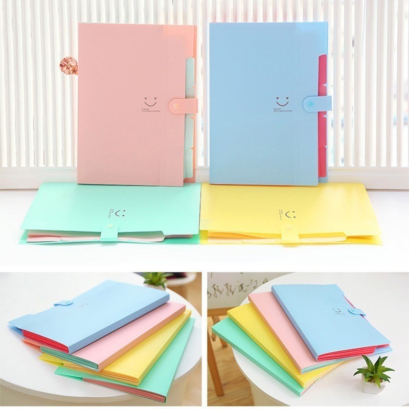 Túi Đựng Giấy A4 - Bìa Đựng Hồ Sơ Hình Mặt Cười Dễ Thương - Chính Hãng (Màu ngẫu nhiên)