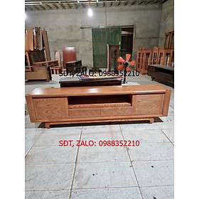 kệ Hàn Quốc gỗ sồi chân cong màu hương vàng và óc chó