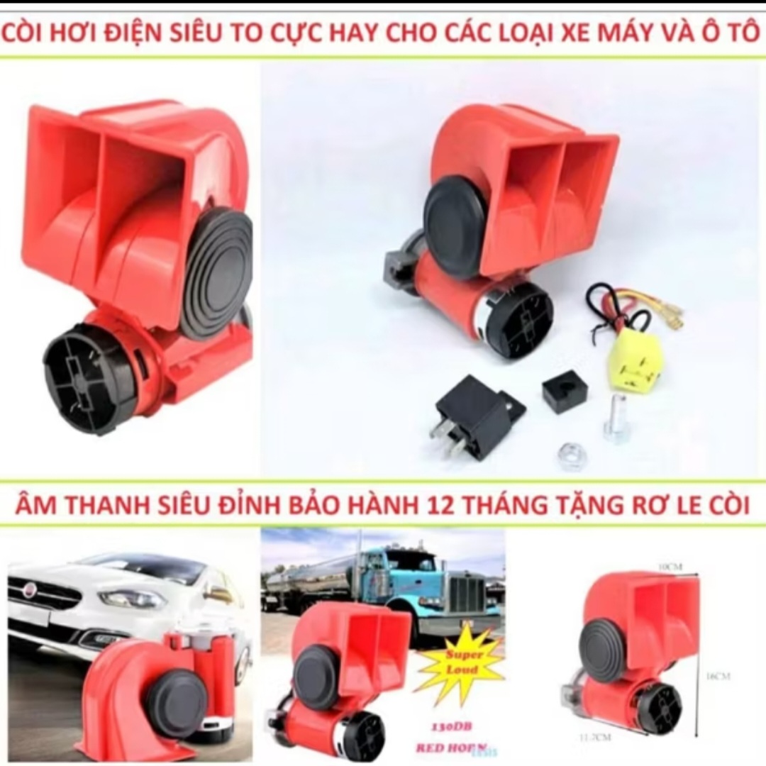 1 CÁI CÒI HƠI ĐIỆN KÊU CỰC TO HAY LẮP XE MÁY ÔTÔ XE ĐIỆN
