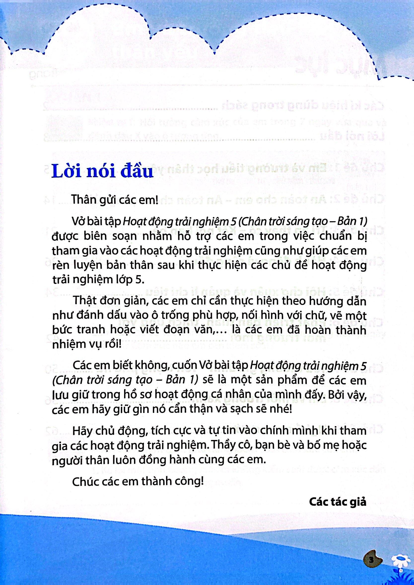 Vở Bài Tập Hoạt Động Trải Nghiệm, Hướng Nghiệp 5 - Bản 1 (Chân Trời) (Chuẩn)
