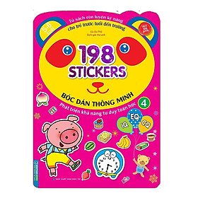 Sách - 198 Sticker Bóc Dán Thông Minh - Phát Triển Khả Năng Tư Duy Toán Học IQ EQ CQ 5 - 6 Tuổi - Tập 4 - Minh Thắng