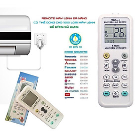 Remote máy lạnh, remote điều hòa điều khiển tất cả máy lạnh nội địa Nhật, Việt Nam các loại đa năng có clip HDSD