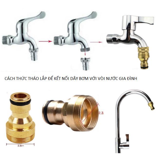 Vòi nước vòi phun nước rửa xe tưới cây tăng áp thông minh + bộ dây bơm nước cao cấp TLG loạI 15m - dây trắng 236498-1