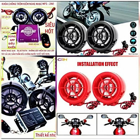 BỘ 2 LOA NGHE NHẠC KIÊM CHỐNG TRỘM LẮP XE MÁY XE ĐIỆN MẪU MỚI 