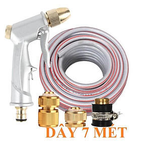 Bộ dây vòi xịt nước rửa xe, tưới cây . tăng áp 3 lần, loại 7m, 10m 206701 đầu đồng,cút đồng+ tặng khăn phượt