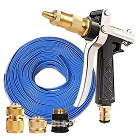Rửa xe tưới cây Bộ dây và vòi xịt tăng áp lực nước 300% loại 25m cút đồng,nối đồng 206236