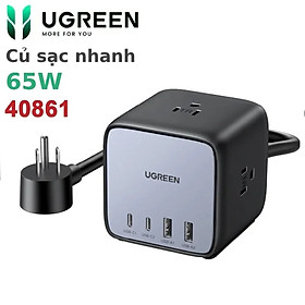 Cục sạc nhanh 65W GaN 3 DigiNest Cube 2xUSB C, 2xUSB A, 3xAC Ugreen 40861 CD268 - thương hiệu đến từ HongKong hàng chính hãng UGREEN có bảo hành !!!