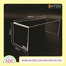 Kệ livestream, Kệ mica chữ U trong suốt để đồ đa năng, Kệ trưng bày mica 3 mặt uốn Enter TB131 200x80x80mm mica dày 3mm (20)