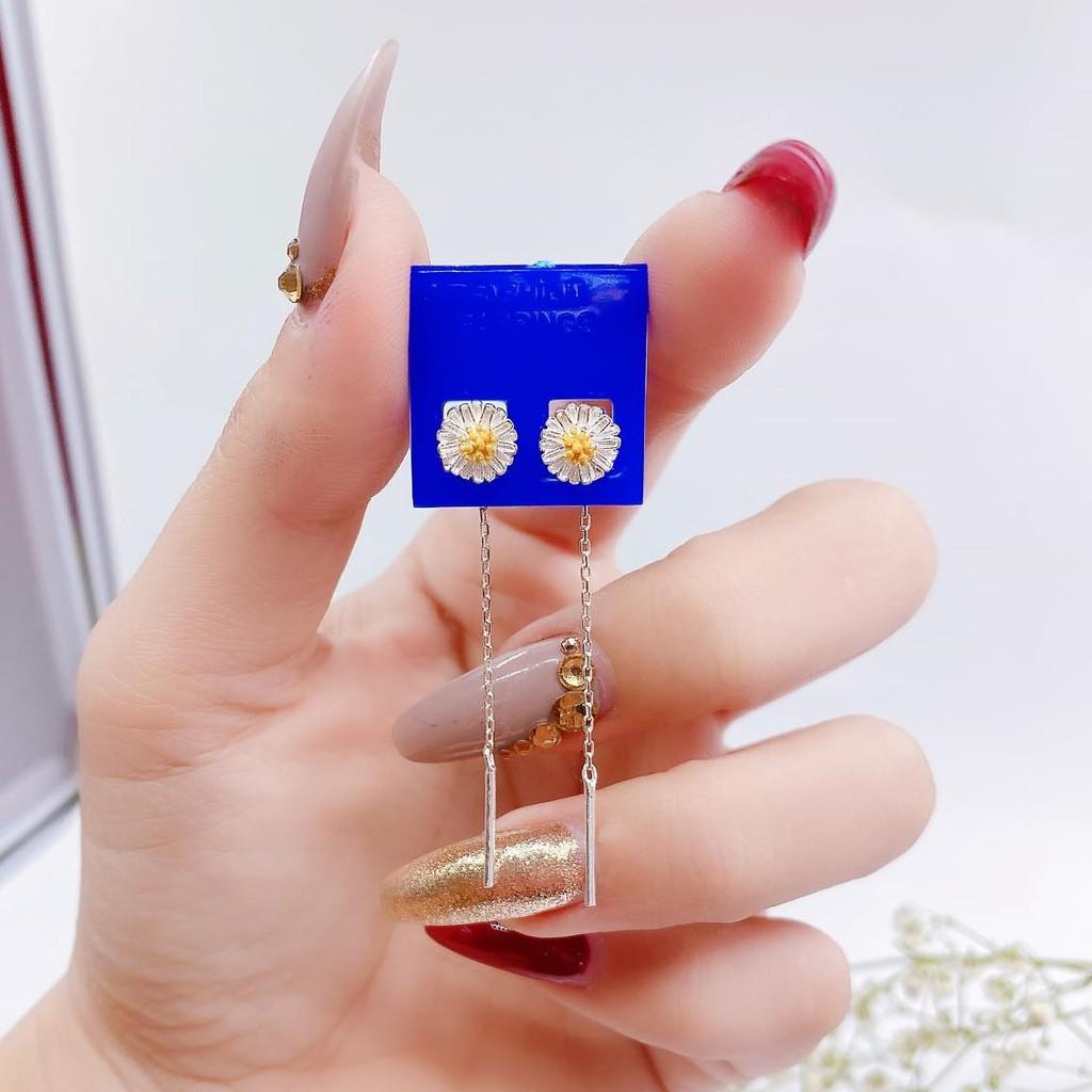 Bông tai bạc mặt hoa cúc chất liệu bạc s925 MS006c