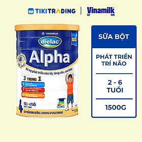 Sữa bột Vinamilk Dielac Alpha 4 - Hộp thiếc 1500g (dành cho trẻ 2-6 tuổi)