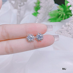 Bông tai bạc thời trang hình nơ gắn trai chất liệu bằng bạc s925 MS1093