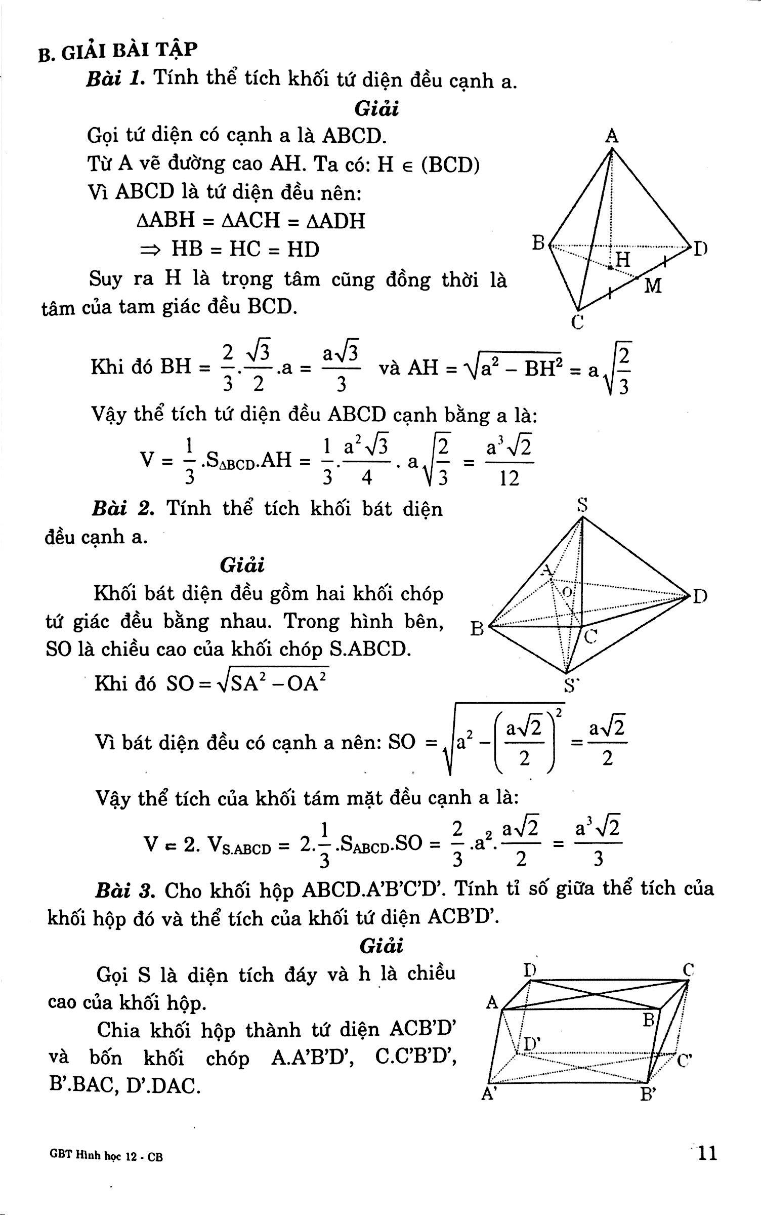 Giải Bài Tập Hình Học Lớp 12 (Cơ Bản)