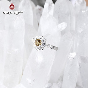 Nhẫn bạc nữ Citrine mệnh thổ, kim - Ngọc Quý Gemstones