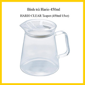Bình trà thủy tinh Hario 450ml nắp có lưới lọc trong suốt | Hario Teapot Clear 450ml FNC-45-T
