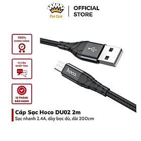 Dây Sạc nhanh DU02 – Hàng Chính Hãng dây dù chống đứt chống rối cáp Sạc Nhanh 3A Dài 2M bảo hành 12 Tháng