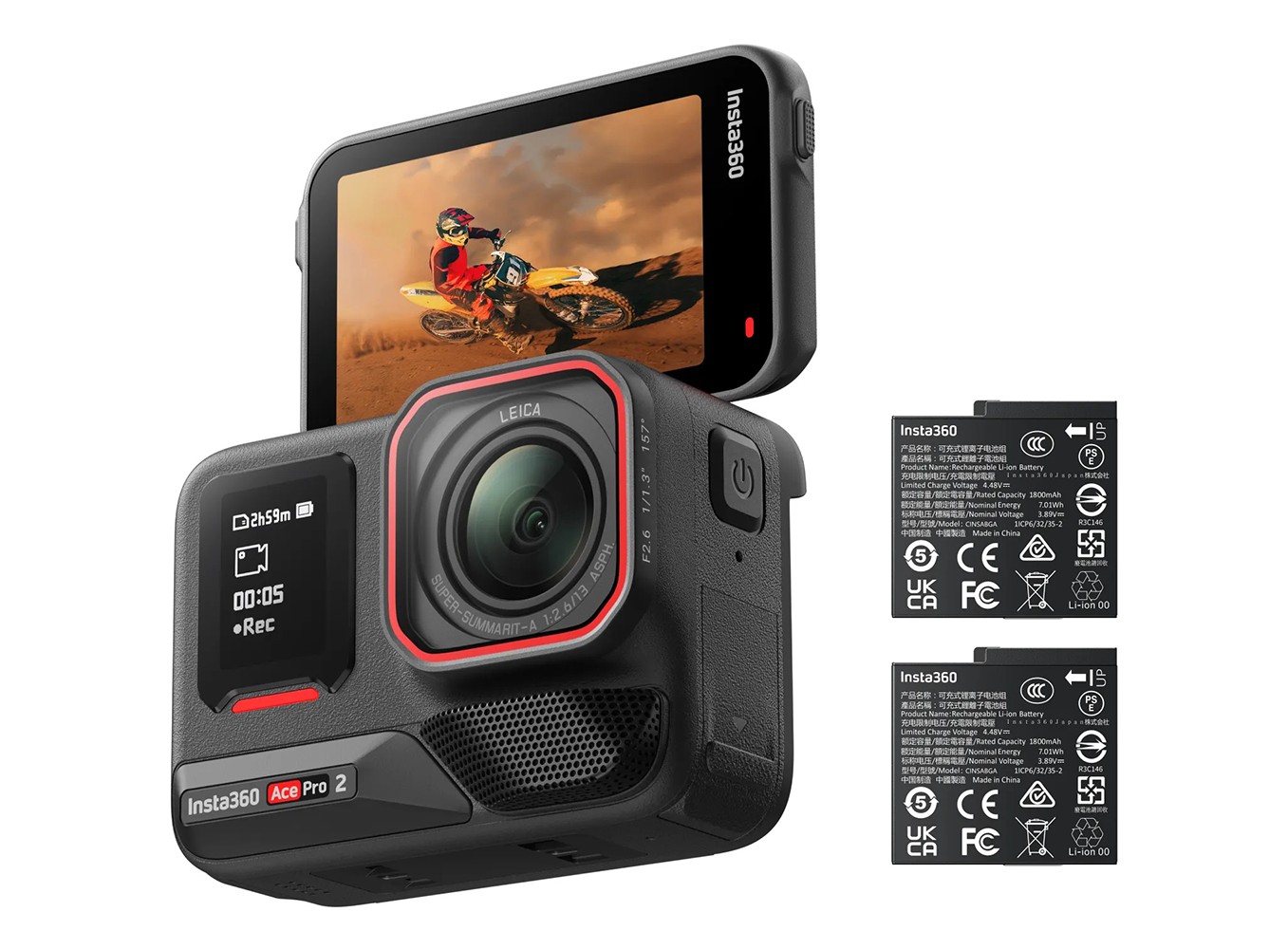 Action camera Insta360 Ace Pro 2 Battery Bundle - Hàng chính hãng