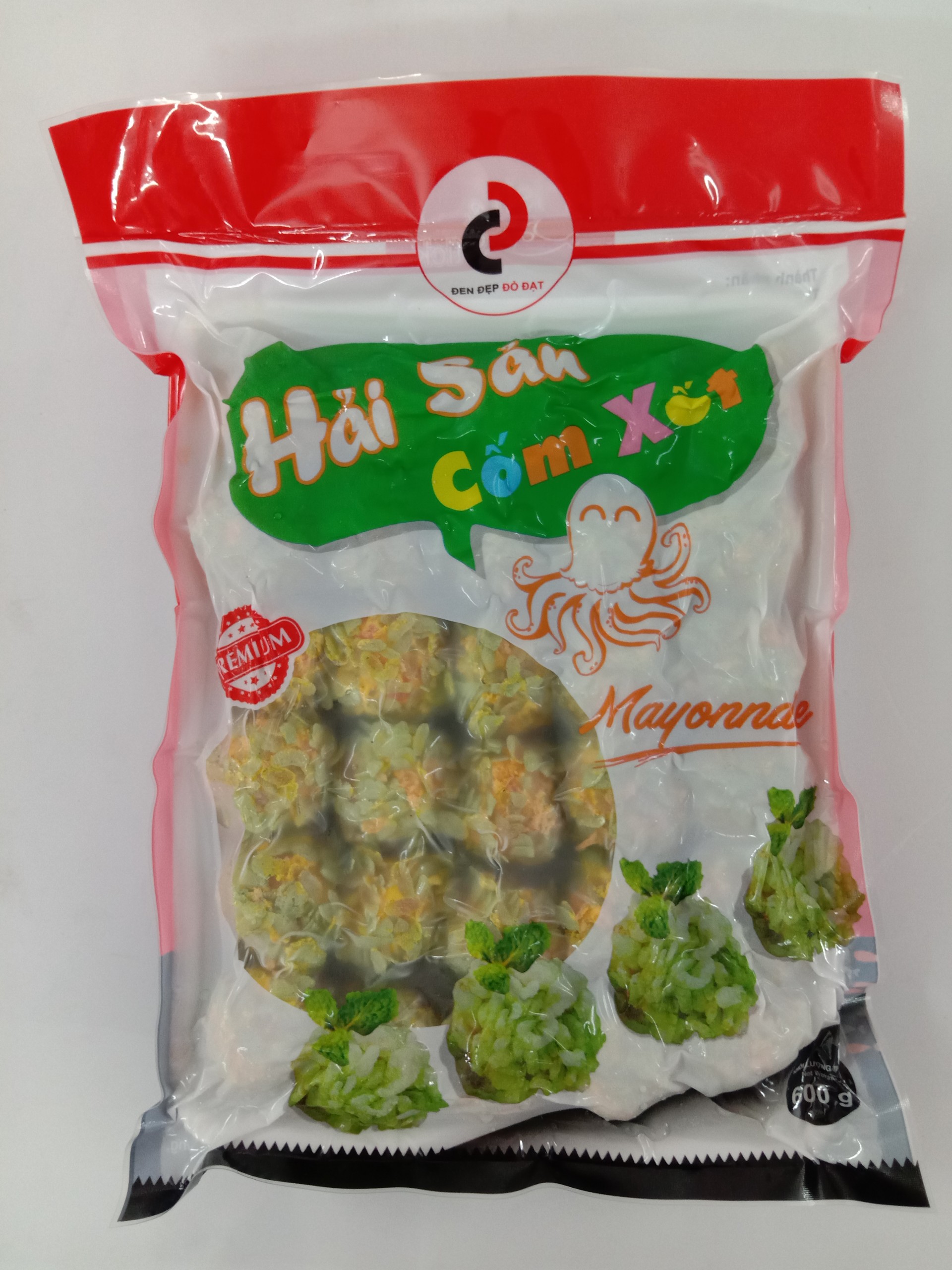 Hải sản cốm xốt Mayonnaise 30v - 600g Cty ĐEN ĐỎ - VIÊN HẢI SẢN CỐM XỐT MAYO - VIÊN MAYO CỐM - VIÊN CỐM MAYO - VIÊN HẢI SẢN XỐT MAYO - VIÊN MAYO XANH - VIÊN CÁ MAYON XANH - CHẢ CÁ MAYO CỐM - CHẢ CÁ CỐM MAYO - ĐEN ĐỎ - DENDO - CÔNG TY ĐEN ĐỎ
