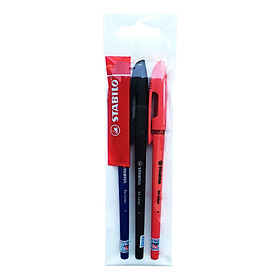 Bộ 3 Bút bi nắp STABILO Re-Liner F 0.7mm (BP868F-C3)