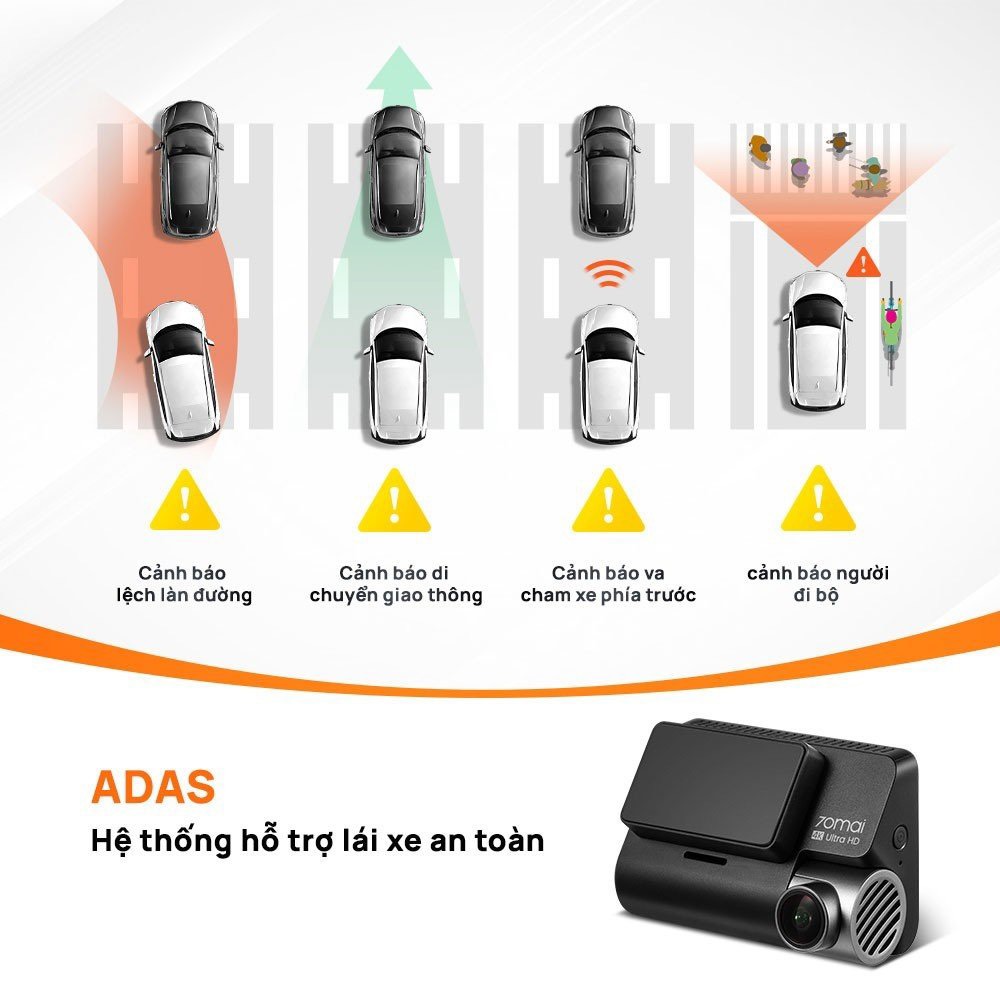 Camera hành trình 70mai Dash Cam A810 chất lượng 4K HDR, có 4G, GPS, an toàn ADAS, Ghi Hình Đêm Vượt Trội - Hàng chính hãng