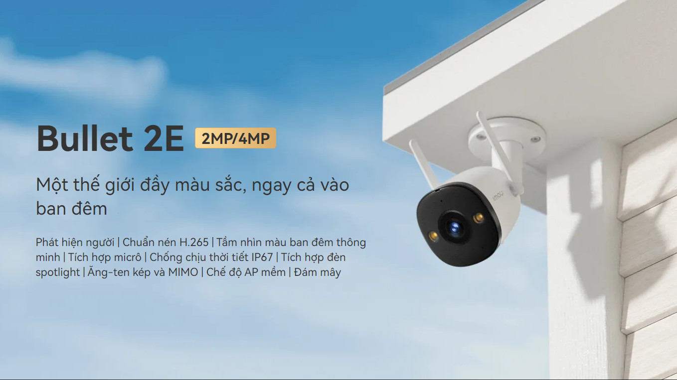 Camera Ngoài Trời IMOU Bullet F22P / F22FP / F42P / F42FP Hình Ảnh Sắc Nét FHD/2K , Chống Nước IP66 - Hàng Chính Hãng