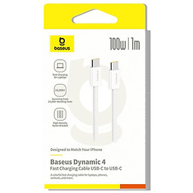 Cáp sạc nhanh Type C to Type C 100W Baseus Dynamic 4 Fast Charging Data Cable - Hàng chính hãng