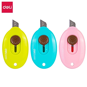 Dao rọc giấy Deli cao cấp lưỡi thép không gỉ SK5 - Dao rọc mini bỏ túi kim loại tiện lợi văn phòng học sinh