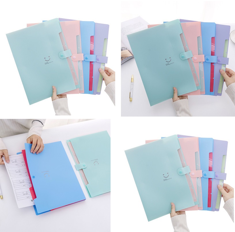 Túi Đựng Giấy A4 - Bìa Đựng Hồ Sơ Hình Mặt Cười Dễ Thương - Chính Hãng (Màu ngẫu nhiên)
