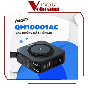 [Mỹ] Sạc dự phòng Energizer QM10001AC Thông minh Sạc nam châm từ tính Dung lượng 10000mAh - Hàng chính hãng 
