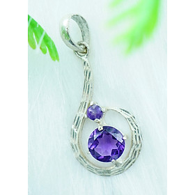 Mặt dây chuyền thạch anh tím Amethyst tự nhiên kiểu xoắn