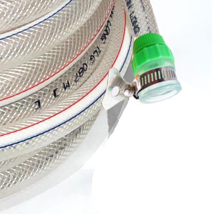 Vòi nước vòi phun nước rửa xe tưới cây tăng áp thông minh + bộ dây bơm nước cao cấp TLG loạI 15m - dây trắng 236498-1